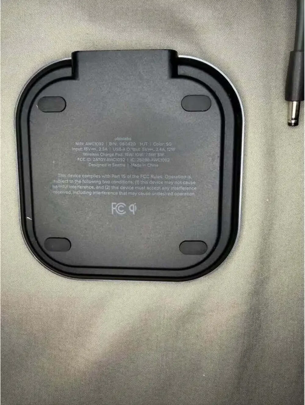 Ubio Labs AWC1092 Wireless Charging Pad with Wall Adapter